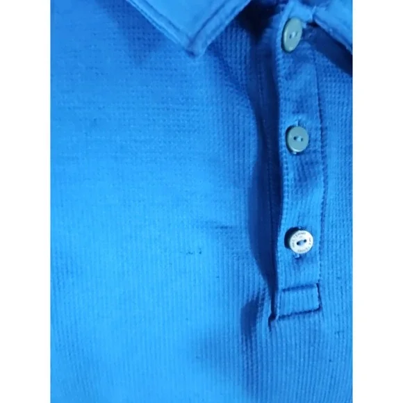 Y2K Nike Dri Fit Golf Polo Shirt Waffle Knit Blue/White Mens Large - Picture 6 of 14